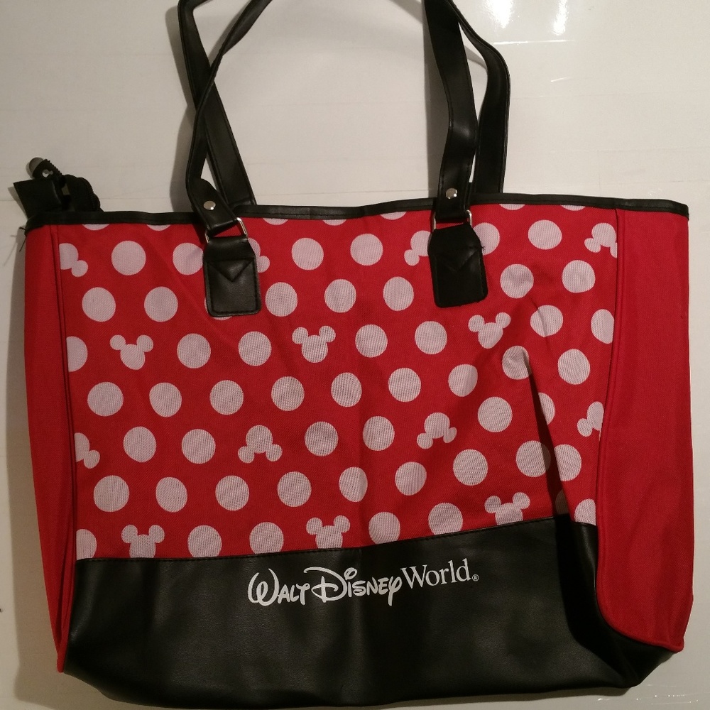 Disney Mickey Mouse Polka Dot Zippered Tote Bag